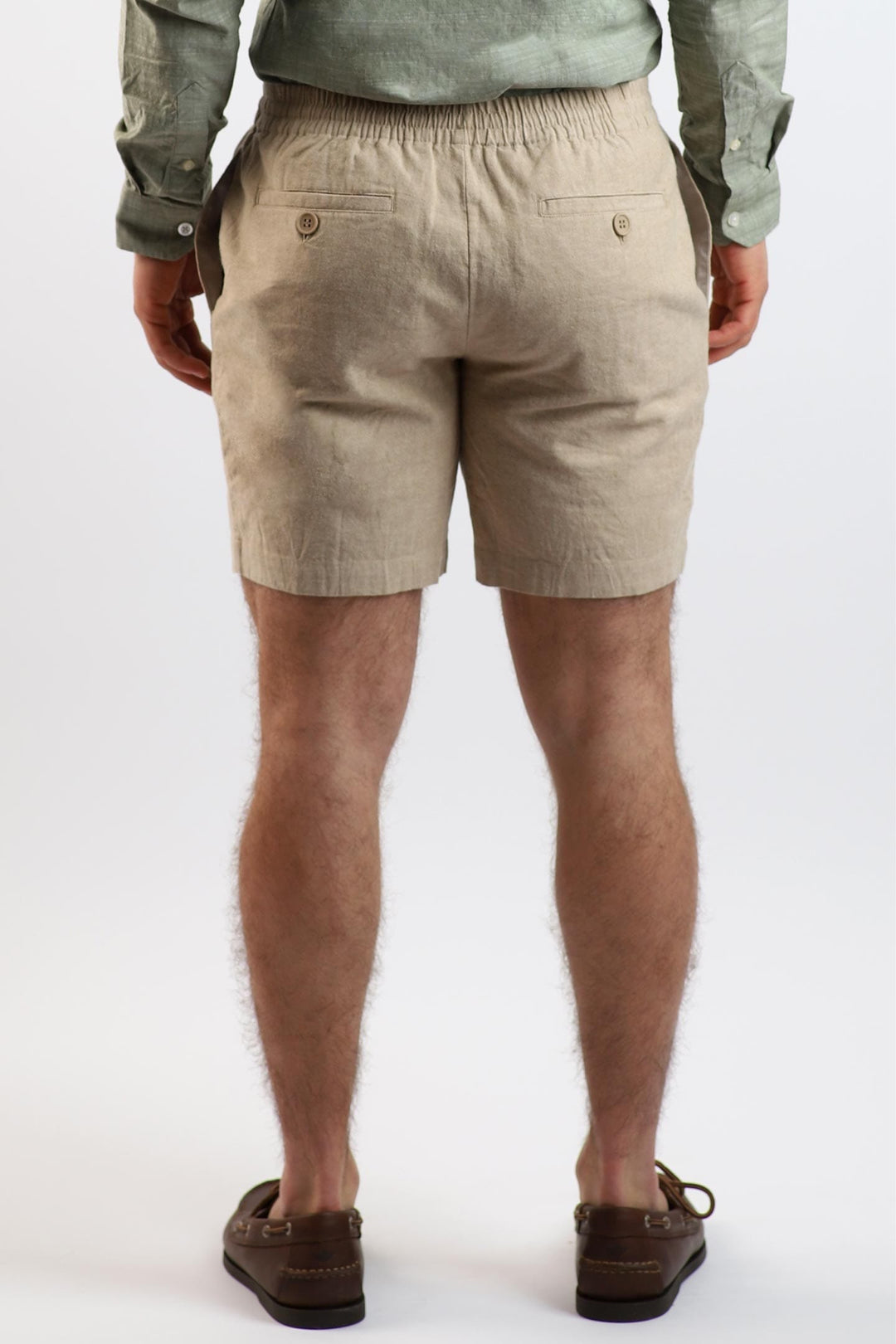 Buy Khaki Linen Short for Short Men | Ash & Erie   Linen Short