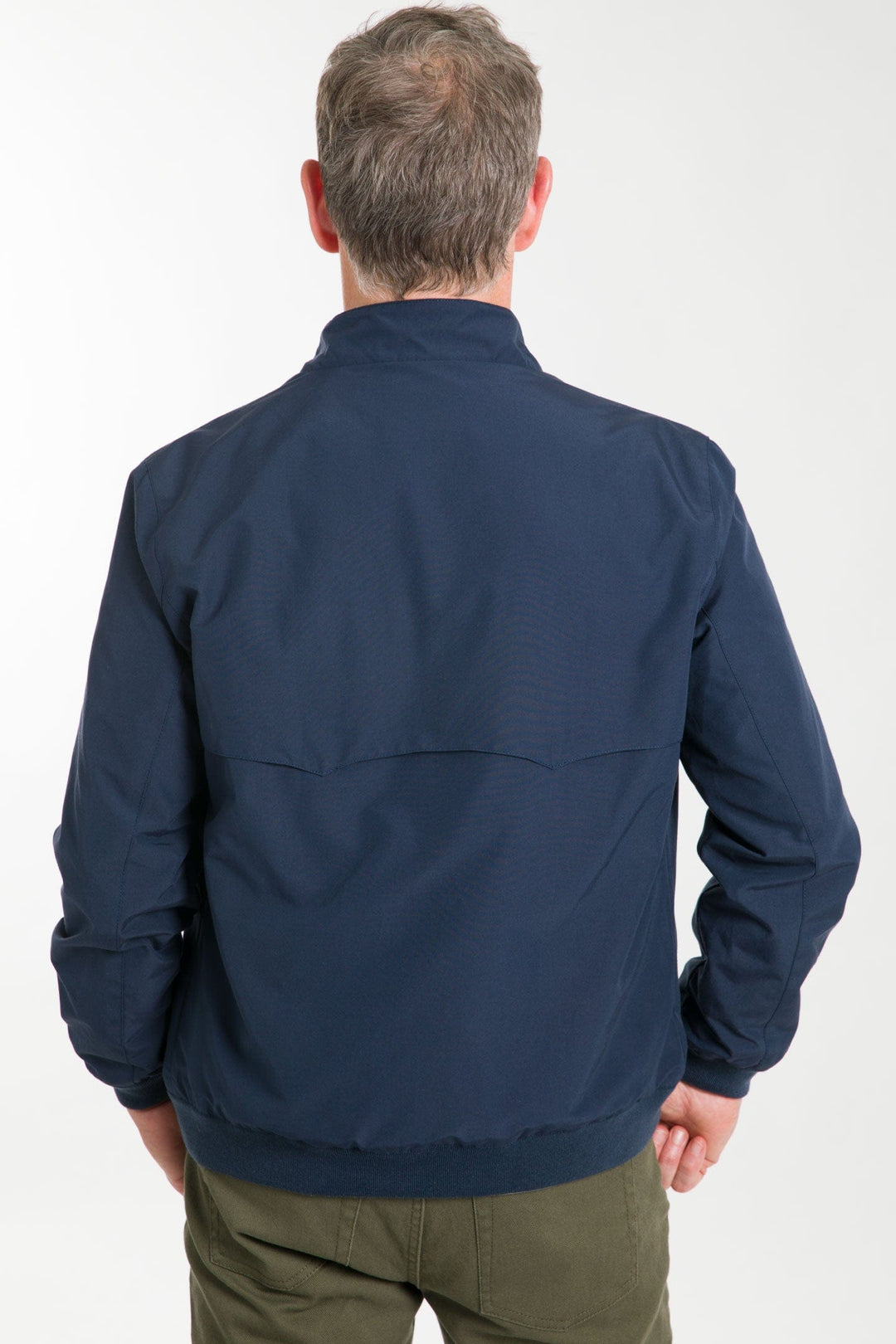 Ash & Erie Dark Navy Harrington Jacket for Short Men