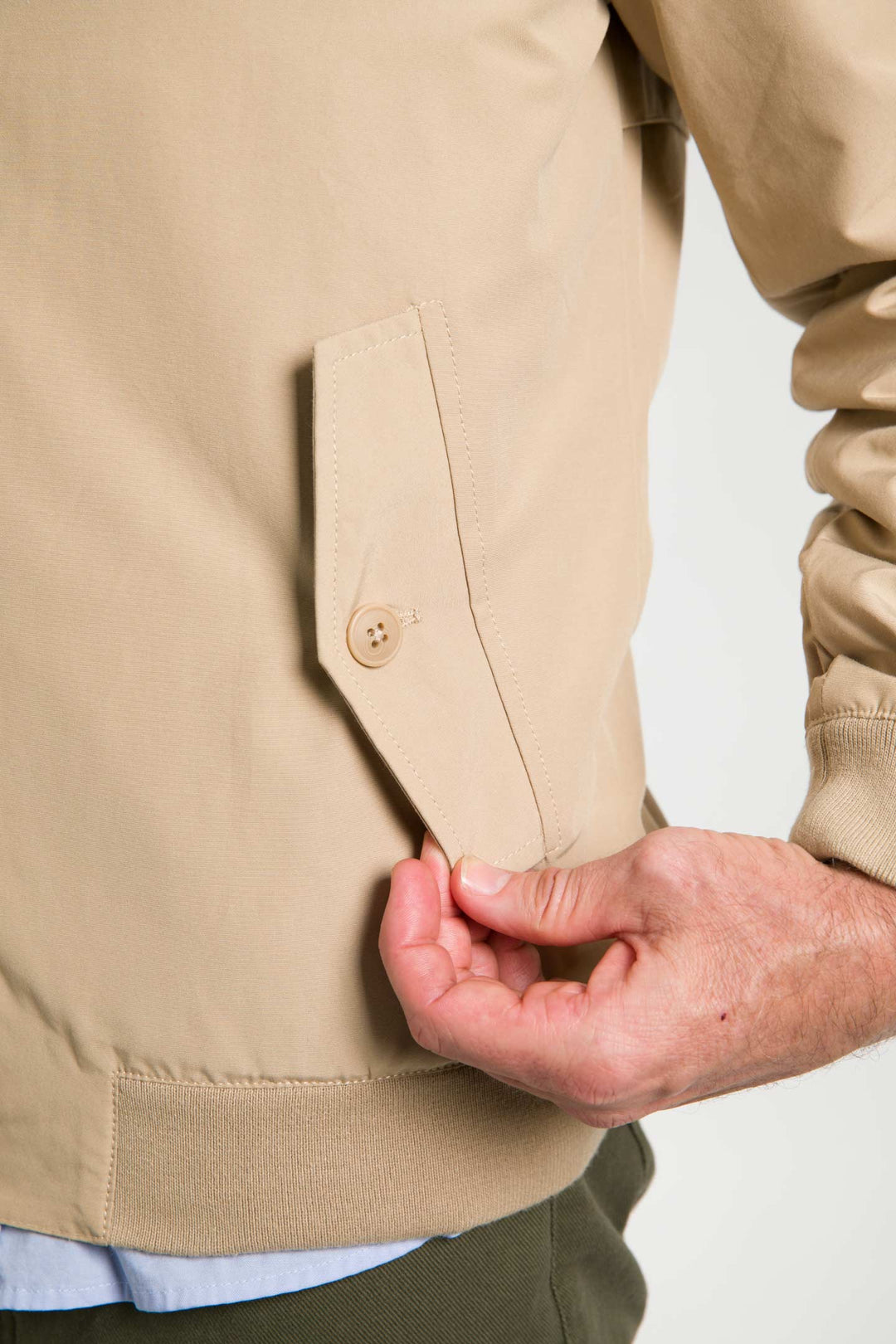 Ash & Erie Khaki Harrington Jacket for Short Men