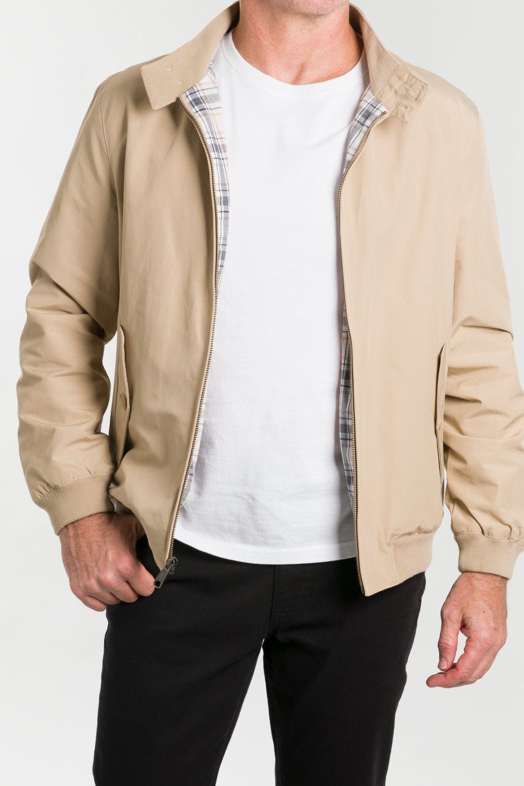 Buy Khaki Harrington Jacket for Short Men | Ash & Erie   Peacoat