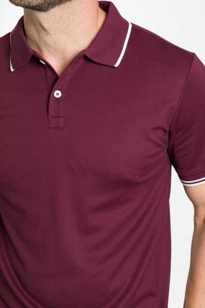 Buy Burgundy Micro Pique Polo Shirt for Short Men | Ash & Erie   Polo Shirt