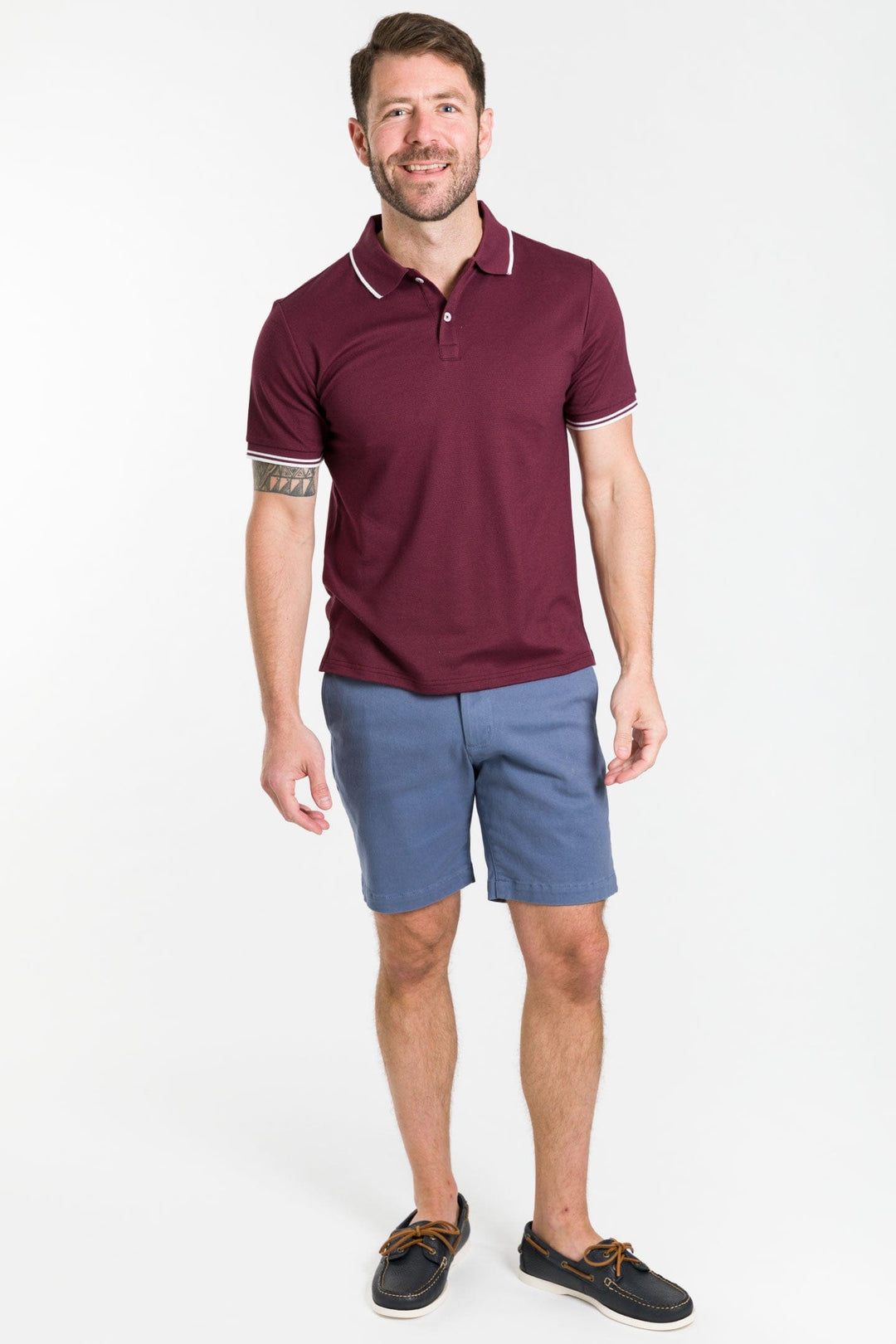 Buy Burgundy Micro Pique Polo Shirt for Short Men | Ash & Erie   Polo Shirt