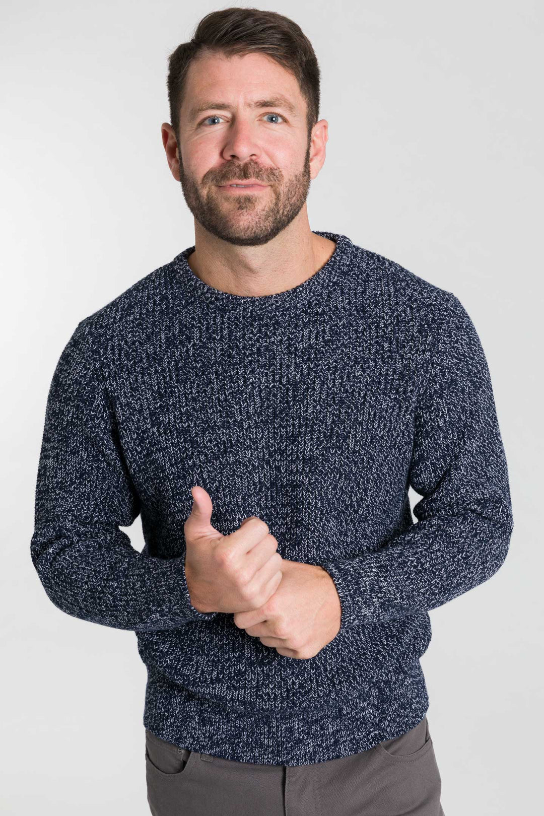 Buy Deep Navy Knit Sweater for Short Men | Ash & Erie   Sweater