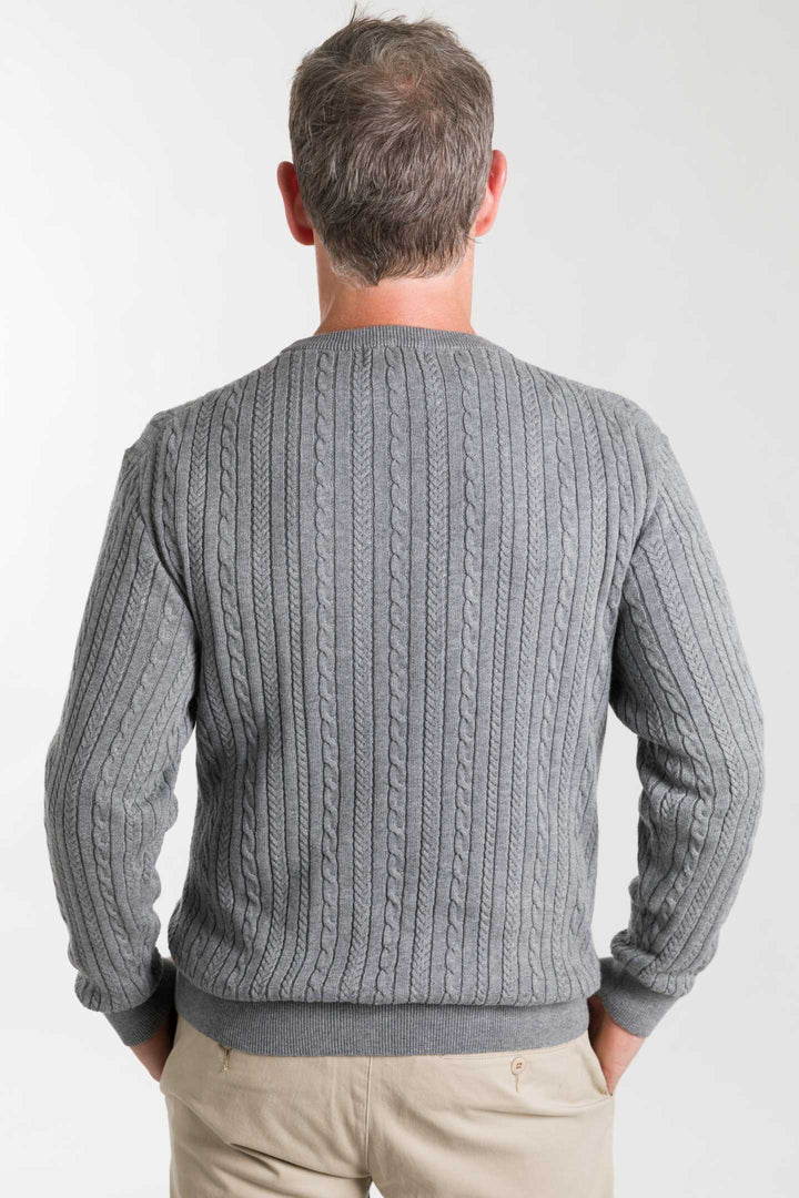 Buy Grey Cable Knit Sweater for Short Men | Ash & Erie   Sweater