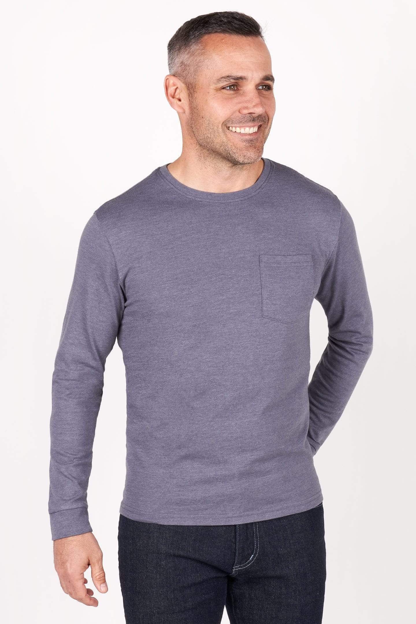 Men's long sleeve discount pullover shirts with pocke