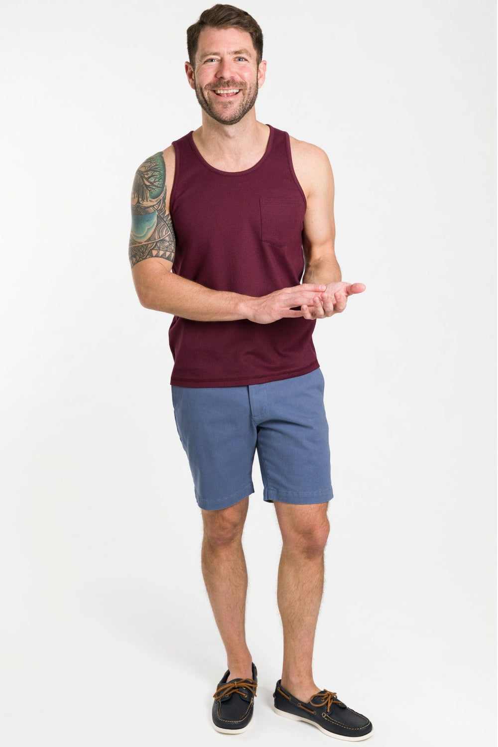 Buy Burgundy Tank Top for Short Men | Ash & Erie   Tank Top