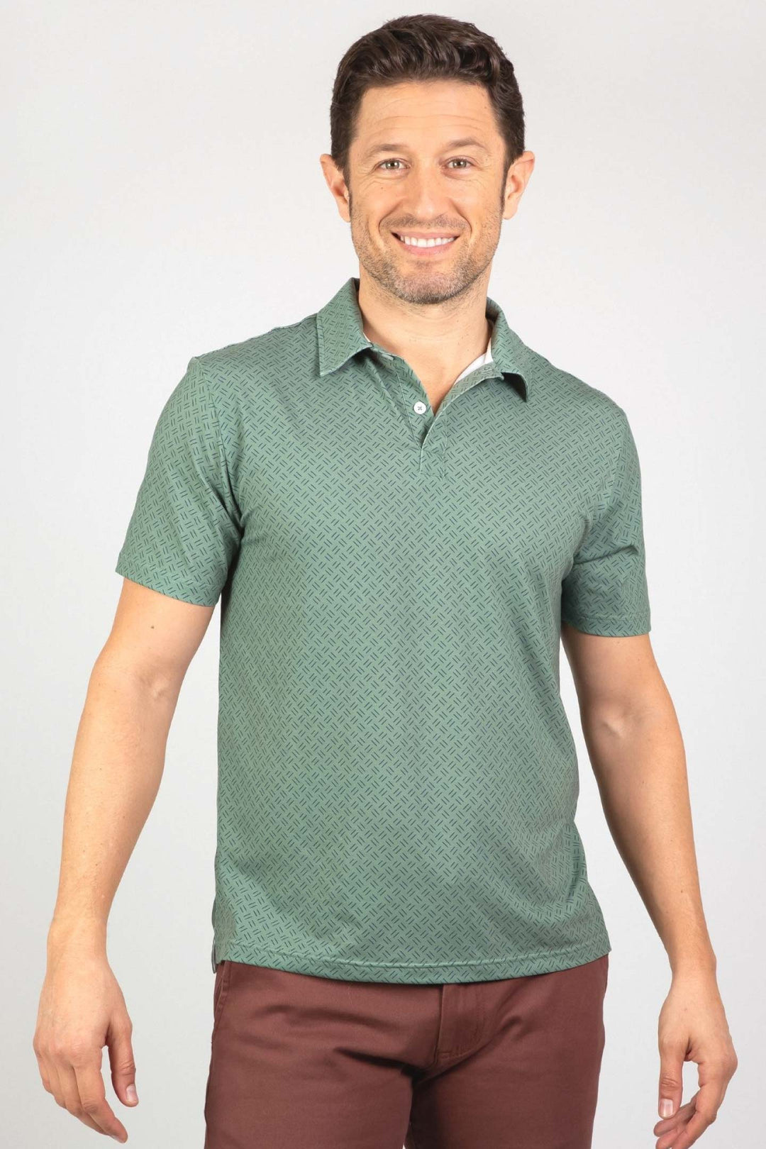 Buy Green Strikes Tech Polo Shirt for Short Men | Ash & Erie   Tech Polo Shirt