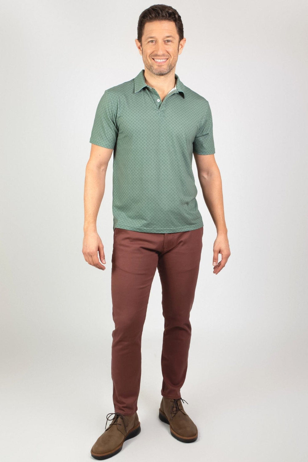 Buy Green Strikes Tech Polo Shirt for Short Men | Ash & Erie   Tech Polo Shirt