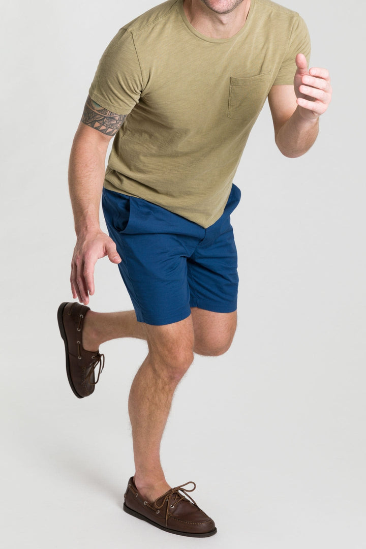 Buy Bright Navy Walking Shorts for Short Men | Ash & Erie   Walking Shorts