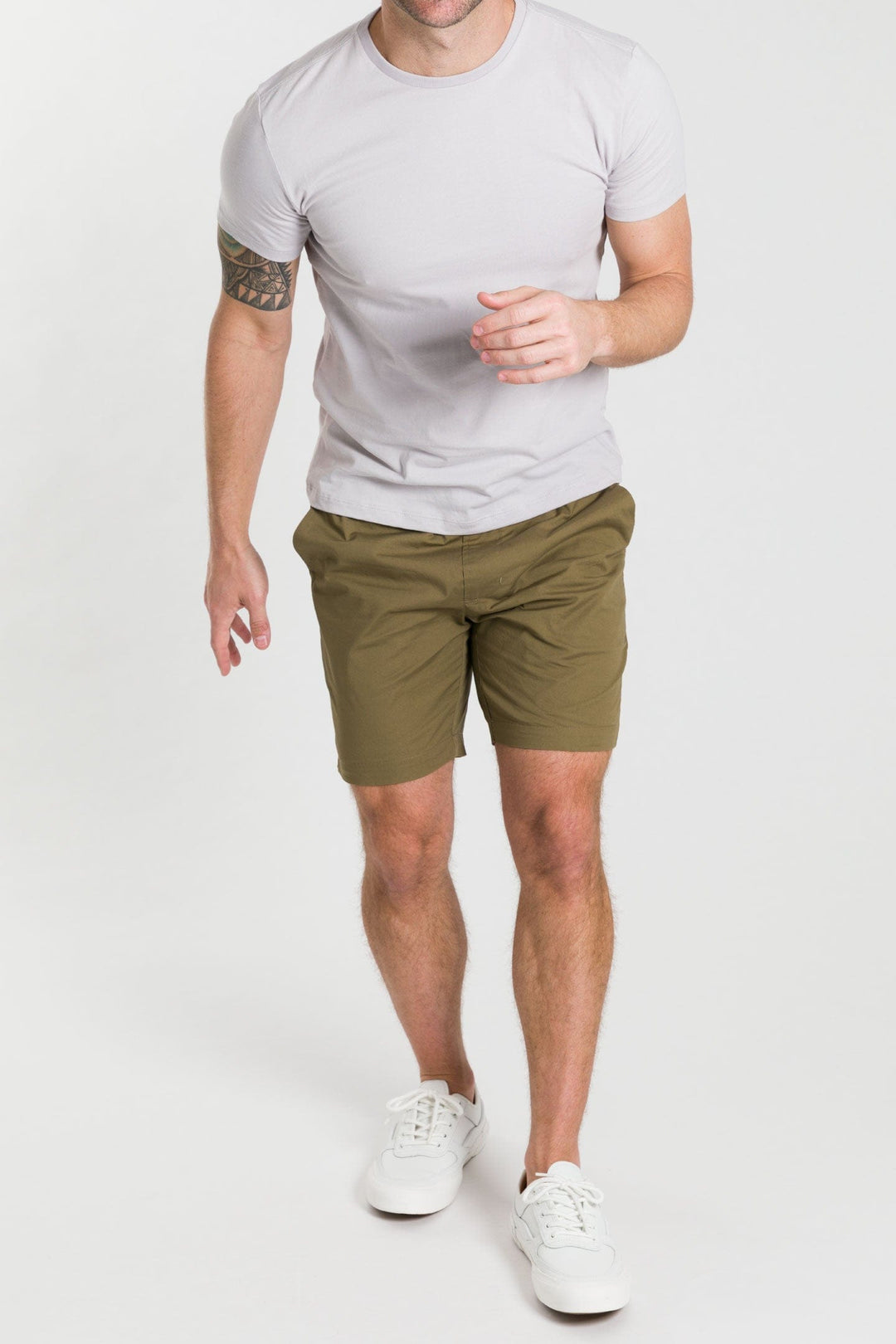 Buy Dark Olive Walking Shorts for Short Men | Ash & Erie   Walking Shorts