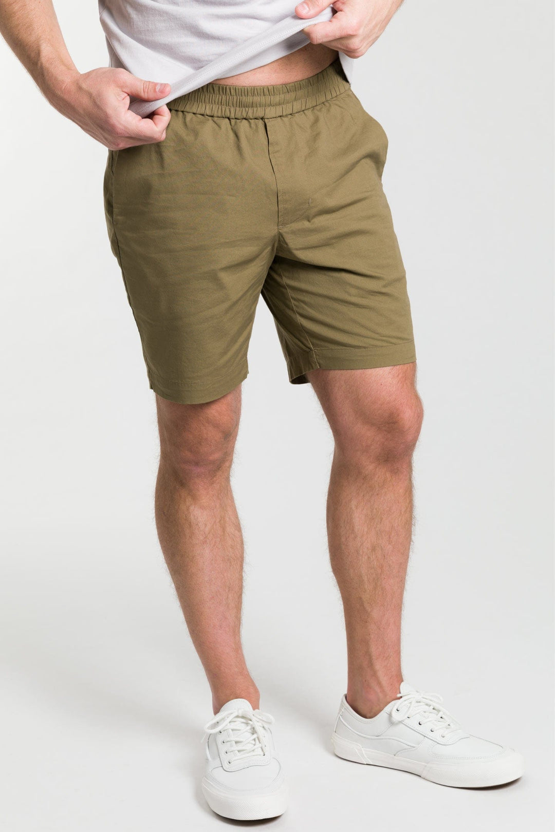 Ash & Erie Brown Stretch Corduroy Pant for Short Men