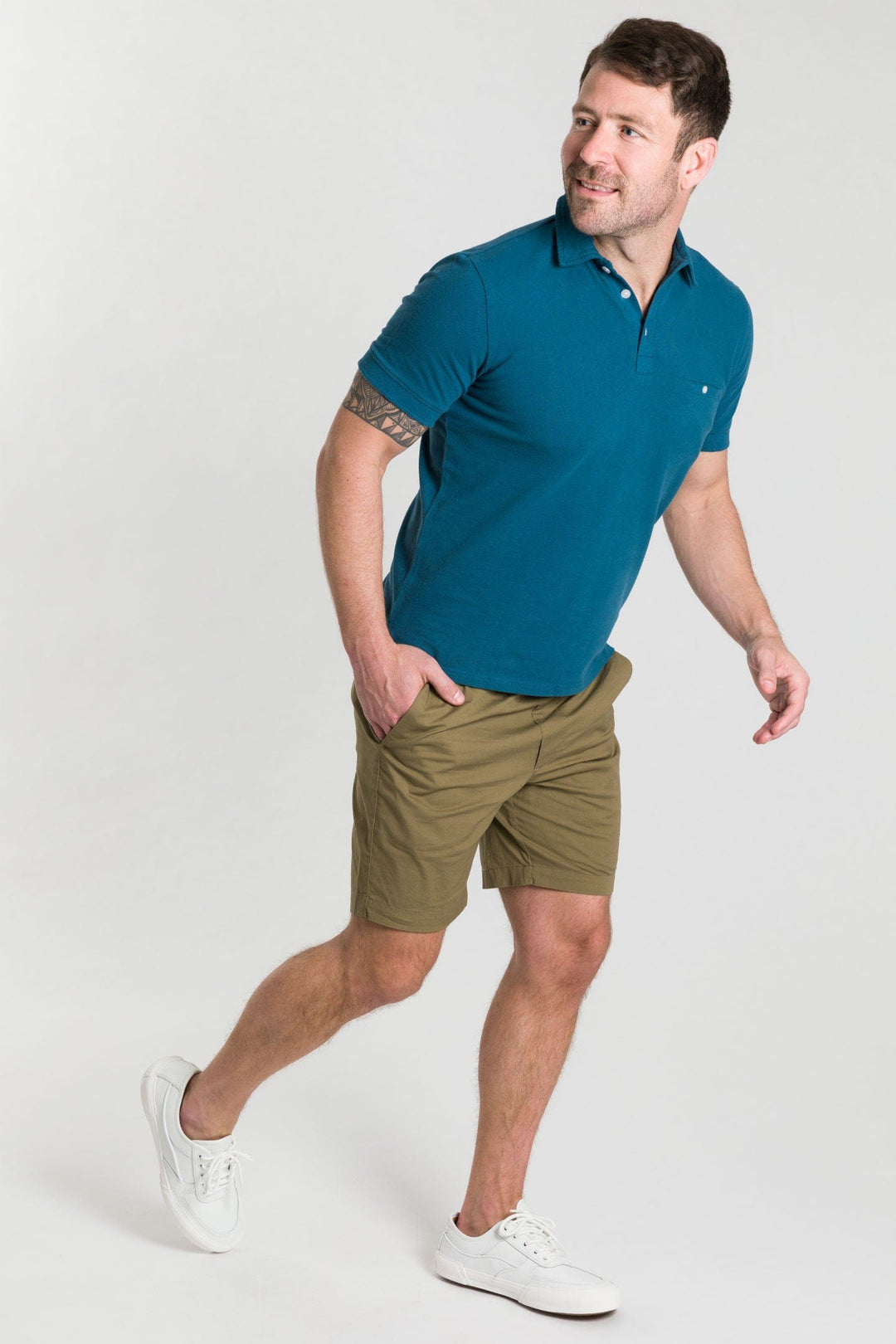 Buy Dark Olive Walking Shorts for Short Men | Ash & Erie   Walking Shorts